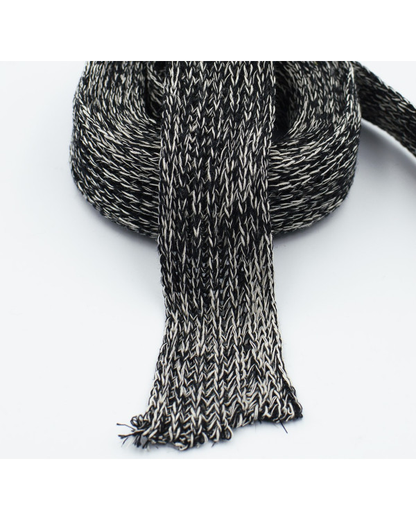 Knitted Trim Cotton 4cm - Black&White