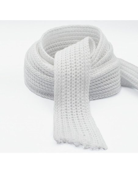 Knitted Trim Cotton 4cm - White