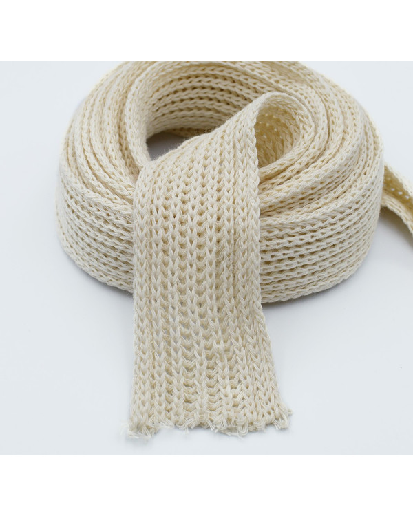 Knitted Trim Cotton 4cm - Natural