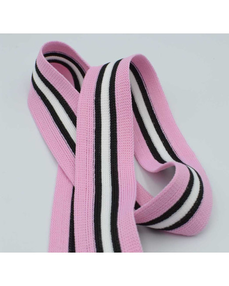 Knitted Trim Polyester 3cm Vertical Stripes