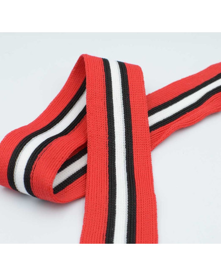 Knitted Trim Polyester 3cm Vertical Stripes