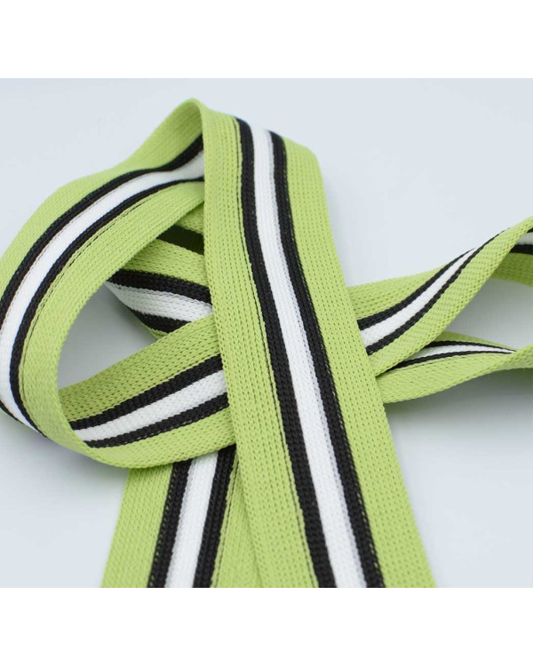 Knitted Trim Polyester 3cm Vertical Stripes