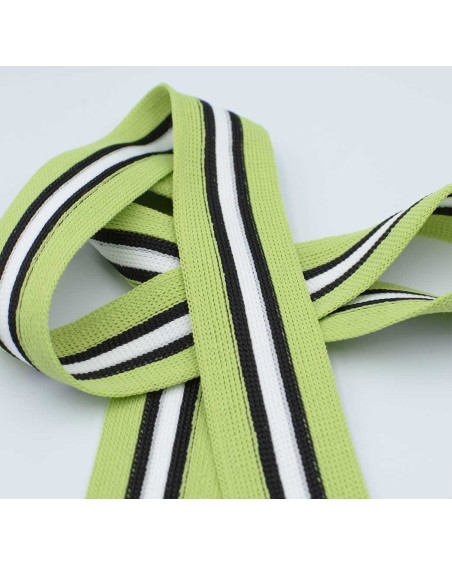 Knitted Trim Polyester 3cm Vertical Stripes