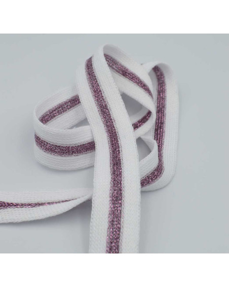 Πλεκτή Τρέσα 2cm  Ανακυκλωμένο Βαμβάκι/Lurex