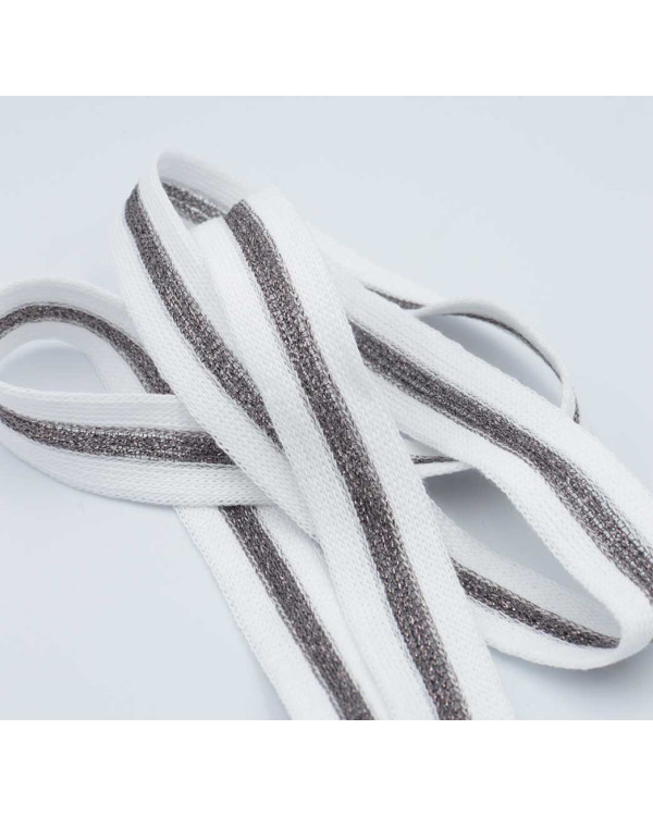 Πλεκτή Τρέσα 2cm  Ανακυκλωμένο Βαμβάκι/Lurex