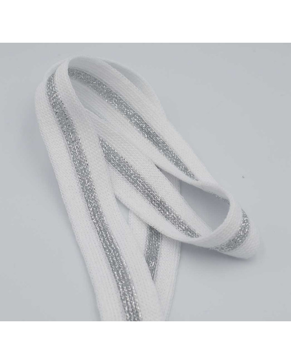 Πλεκτή Τρέσα 2cm  Ανακυκλωμένο Βαμβάκι/Lurex