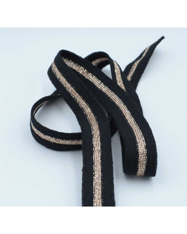 Πλεκτή Τρέσα 2cm  Ανακυκλωμένο Βαμβάκι/Lurex