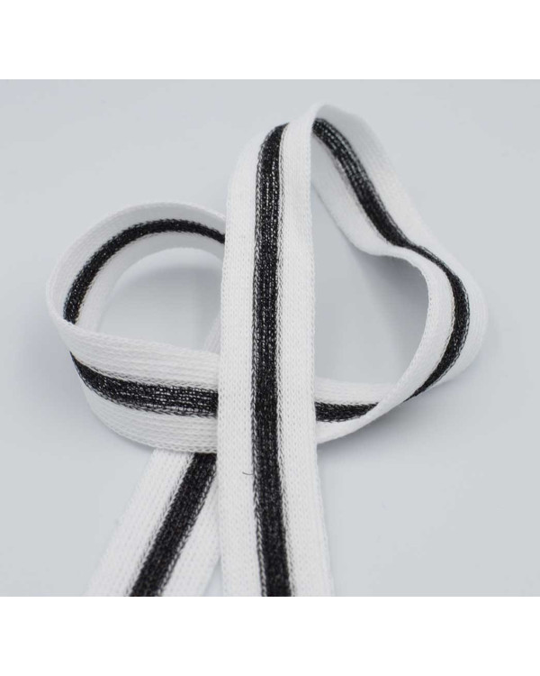 Πλεκτή Τρέσα 2cm  Ανακυκλωμένο Βαμβάκι/Lurex