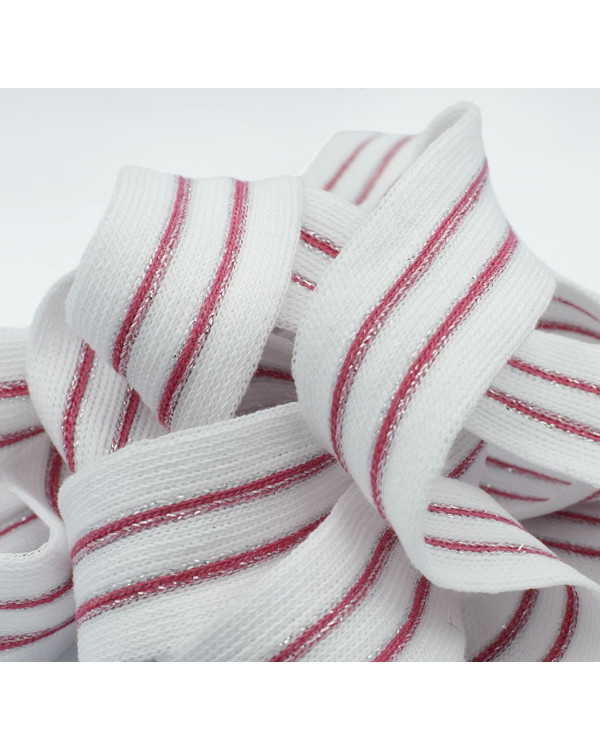 Knitted Trim with Lurex 3cm - Red