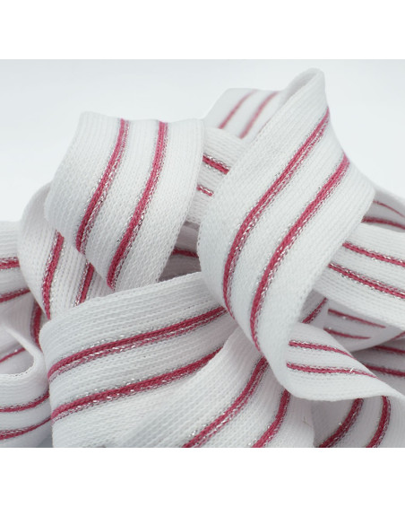 Knitted Trim with Lurex 3cm - Red