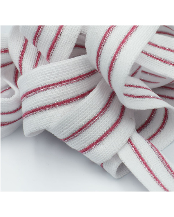 Knitted Trim with Lurex 3cm - Red