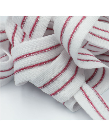 Knitted Trim with Lurex 3cm - Red