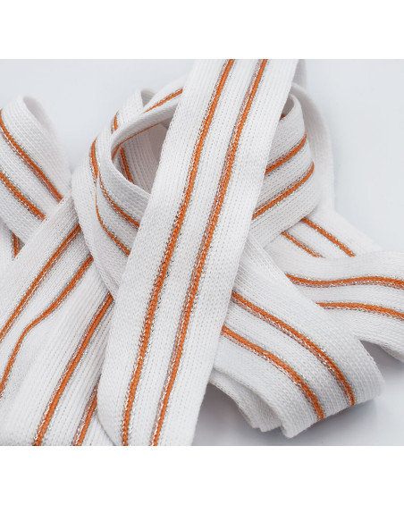 Knitted Trim with Lurex 3cm - Orange