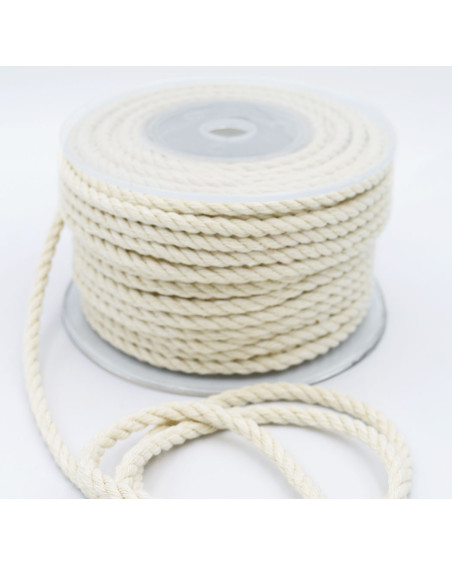 Twisted Macrame Cotton Rope 4mm in natural color