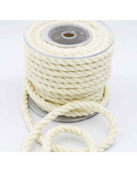 Twisted Macrame Cotton Rope 8mm in natural color