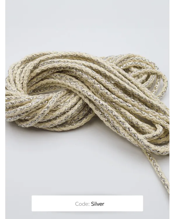 Κορδόνι Παράλληλο 5mm Βαμβάκι/Lurex