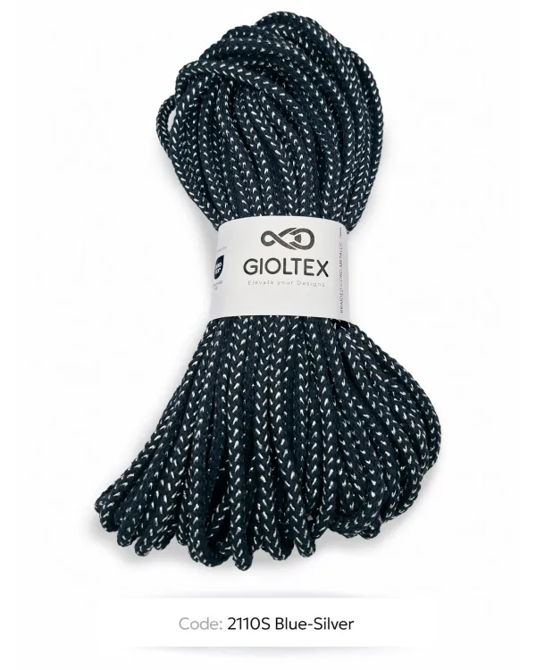 Cord Braided Cotton Lurex 7mm