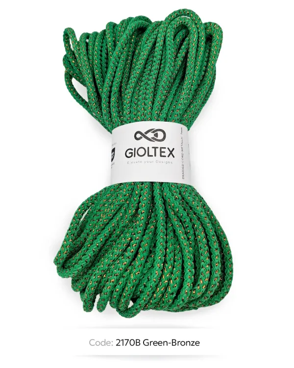 Cord Braided Cotton Lurex 7mm