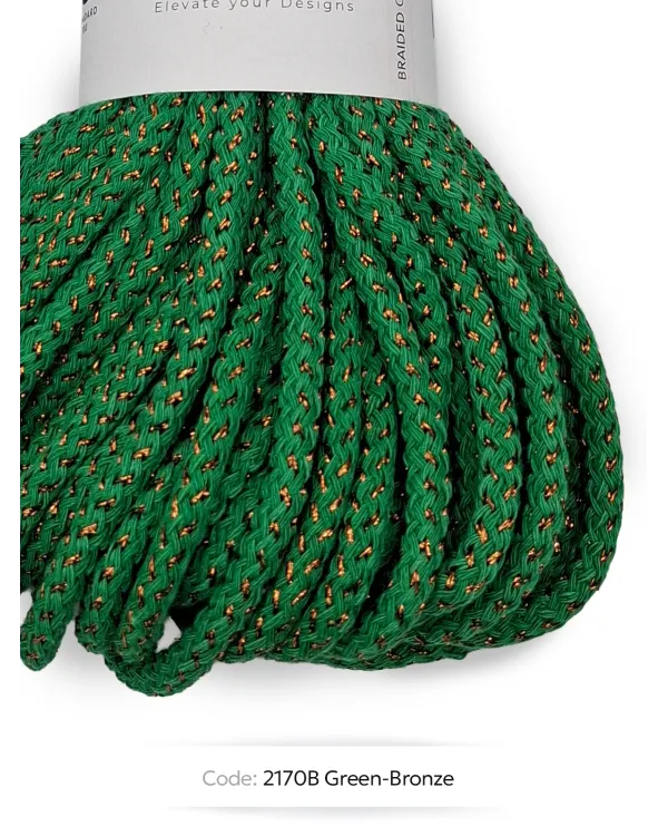 Cord Braided Cotton Lurex 7mm