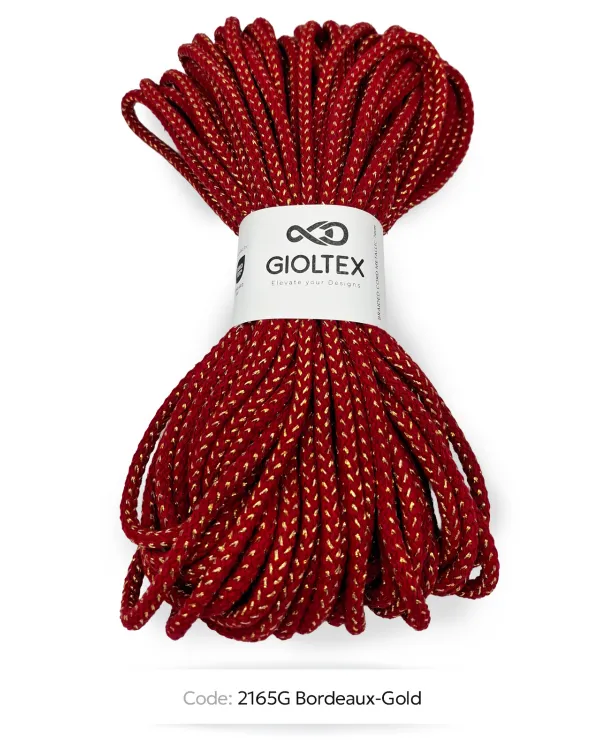 Cord Braided Cotton Lurex 7mm